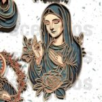 Paquete SVG Virgen María para Corte Láser | Archivos CNC y Glowforge para Decoración Espiritual - Imagen 7