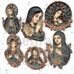 Paquete SVG Virgen María para Corte Láser | Archivos CNC y Glowforge para Decoración Espiritual - Imagen 3