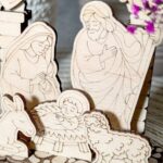 Corte láser de Navidad: Belén Schwibbogen Sagrada Familia con ángel y animales decorativos - Imagen 3