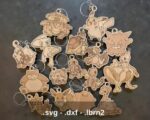 Llavero de madera Pokémon 1:110 - 16 diseños láser, archivos DXF, SVG, AI y PDF para corte CNC