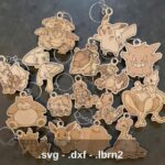 Llavero de madera Pokémon 1:110 - 16 diseños láser, archivos DXF, SVG, AI y PDF para corte CNC