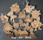 Llavero de madera Pokémon 1:110 - 16 diseños láser, archivos DXF, SVG, AI y PDF para corte CNC - Imagen 3