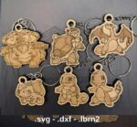 Llavero de madera Pokémon 1:110 - 16 diseños láser, archivos DXF, SVG, AI y PDF para corte CNC - Imagen 5
