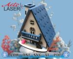 Hermosa CASITA ALPINA.... CDR, DXF, SVG, AI, PDF, La edición perfecta para decorar tu hogar con artesanías únicas. - Imagen 2