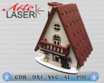 Hermosa CASITA ALPINA.... CDR, DXF, SVG, AI, PDF, La edición perfecta para decorar tu hogar con artesanías únicas.