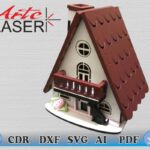 Hermosa CASITA ALPINA.... CDR, DXF, SVG, AI, PDF, La edición perfecta para decorar tu hogar con artesanías únicas.