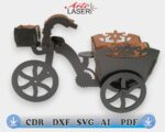 MINI TRICICLO DECORATIVO, con canasta, ideales para regalar, decorar espacios o complementar proyectos artesanales. CDR, DXF, SVG. - Imagen 2