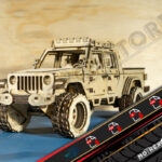 Archivos Jeep gladiator 3mm Cnc laser cut Dxf, Ai, Cdr, Pdf, Svg.