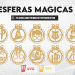 Adornos navideños con temática de magos, archivos cortados con láser, 25 siluetas relacionadas con la temática de magos como adornos navideños.