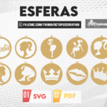 36 esferas barbie, christmas ornaments SVG laser cut files, christmas ornaments personalized, christmas decor pack