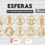 40 Esferas del Dragón Ball - Adornos de Navidad, Archivos de Corte SVG, Adornos Navideños Personalizados, Adorno de Anime, Decoración Navideña