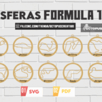 24 Formula 1 esfera, Formula 1 clipart, Christmas ornaments SVG laser cut files, personalized Christmas ornaments, Christmas decor.