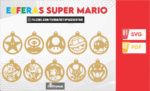 30 Esferas Mario Bros | Archivos de Corte Láser para Adornos Navideños |Personalizado navidad| Decoración Navideña |Mario Bros Navidad SVG