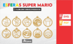 30 Esferas Mario Bros | Archivos de Corte Láser para Adornos Navideños |Personalizado navidad| Decoración Navideña |Mario Bros Navidad SVG - Imagen 3