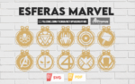 Marvel Christmas ornaments, Laser cut files, 25 Marvel related silhouettes as christmas ornaments