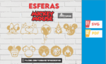 45 esferas mickey mouse, christmas ornaments SVG laser cut files, christmas ornaments personalized, christmas decor, mickey christmas svg - Imagen 2