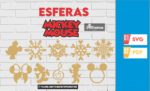 45 esferas mickey mouse, christmas ornaments SVG laser cut files, christmas ornaments personalized, christmas decor, mickey christmas svg - Imagen 3