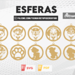 20 Esferas de la Patrulla Canina - Adornos de Navidad, Archivos de Corte SVG, Adorno Temático, Decoración Navideña