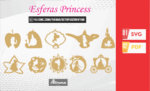 35 Esferas princesas, christmas ornaments SVG laser cut files, christmas ornaments personalized, princess clipart png, christmas decor pack