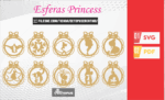 20 Esferas princesas, christmas ornaments SVG laser cut files, christmas ornaments personalized, princess clipart png, christmas decor pack - Imagen 2