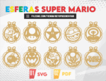 25 Esferas Mario Bros | Archivos de Corte Láser para Adornos Navideños |Personalizado navidad| Decoración Navideña |Mario Bros Navidad SVG