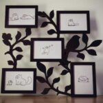 Árbol genealógico con marcos para fotos, archivo digital para corte láser en MDF