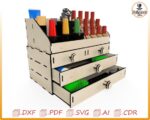 Organizador de maquillaje cortado con láser: Archivos SVG para estuche de almacenamiento de cosméticos
