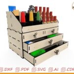 Organizador de maquillaje cortado con láser: Archivos SVG para estuche de almacenamiento de cosméticos