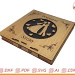 Caja para recuerdos de boda de madera contrachapada: archivos cortados con láser (SVG, DXF, PDF)