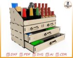 Organizador de maquillaje cortado con láser: Archivos SVG para estuche de almacenamiento de cosméticos - Imagen 3