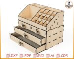 Organizador de maquillaje cortado con láser: Archivos SVG para estuche de almacenamiento de cosméticos - Imagen 7