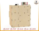 Organizador de escritorio de madera cortado con láser: portalápices CNC (archivo digital) - Imagen 5