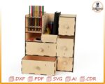 Organizador de escritorio de madera cortado con láser: portalápices CNC (archivo digital) - Imagen 6