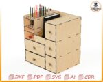 Organizador de escritorio de madera cortado con láser: portalápices CNC (archivo digital) - Imagen 2