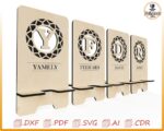 Diseños vectoriales personalizados para soportes de teléfonos móviles cortados con láser (archivo digital)