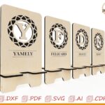 Diseños vectoriales personalizados para soportes de teléfonos móviles cortados con láser (archivo digital)