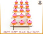 Expositor para cupcakes cortado con láser SVG: Archivos vectoriales - Imagen 6