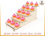 Expositor para cupcakes cortado con láser SVG: Archivos vectoriales