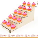 Expositor para cupcakes cortado con láser SVG: Archivos vectoriales