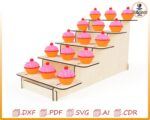 Expositor para cupcakes cortado con láser SVG: Archivos vectoriales - Imagen 4