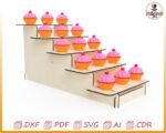 Expositor para cupcakes cortado con láser SVG: Archivos vectoriales - Imagen 3
