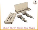 Caja regalo para mamá con flores cortada con láser: archivos vectoriales (descarga digital) - Imagen 5