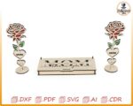 Caja regalo para mamá con flores cortada con láser: archivos vectoriales (descarga digital) - Imagen 8