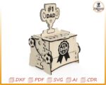 Caja mecánica personalizada, caja de papá mecánica cortada con láser, plantillas de caja mecánica para el dia de papá