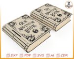 Caja para libros cortada con láser: almacenamiento de madera, proyecto de manualidades (archivo digital) - Imagen 4