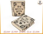 Caja para libros cortada con láser: almacenamiento de madera, proyecto de manualidades (archivo digital)