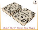 Caja para libros cortada con láser: almacenamiento de madera, proyecto de manualidades (archivo digital) - Imagen 3