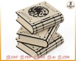 Laser cutting template for mini book box: SVG, DXF, PDF - Imagen 3