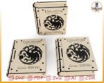 Laser cutting template for mini book box: SVG, DXF, PDF - Imagen 5