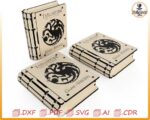 Laser cutting template for mini book box: SVG, DXF, PDF - Imagen 4